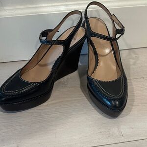 Cole Haan Black Leather Wedges